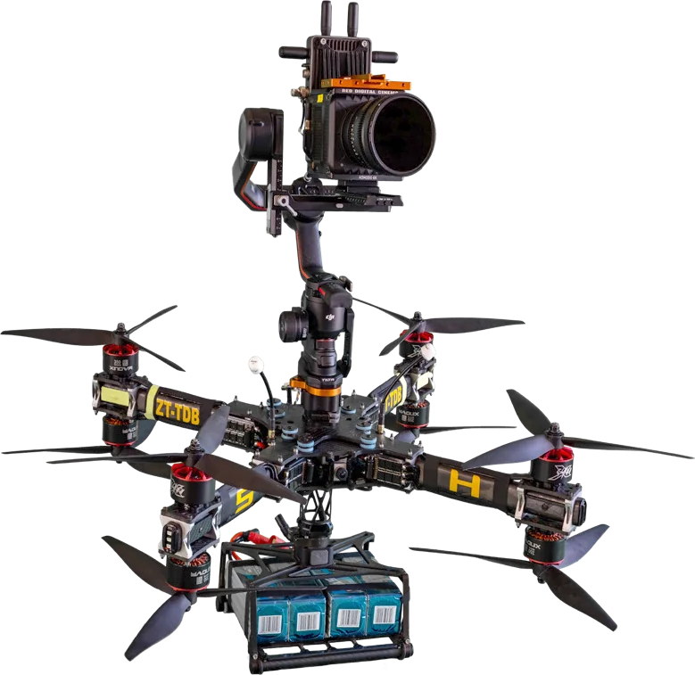 FPV Dual Op Cinelifter, Top mount RS3 Pro