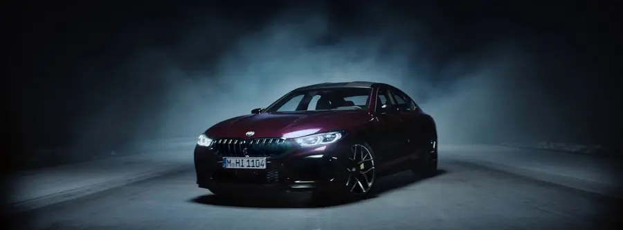 The M8 head-on in fog, headlights on